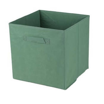 Urban Living Opbergmand/kastmand Square Box - karton/kunststof - 29 liter - groen - 31 x 31 x 31 cm - Opbergmanden