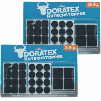 Doratex Meubel/vloerbeschermers -56-delig - zwart - zelfklevend - antislip - Meubelviltjes