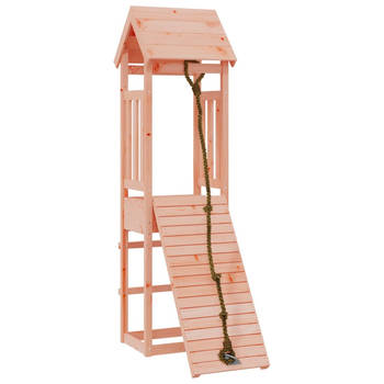 The Living Store Houten speelhuis - Speeltoren met klimwand - 131x64x207 cm - Massief douglashout