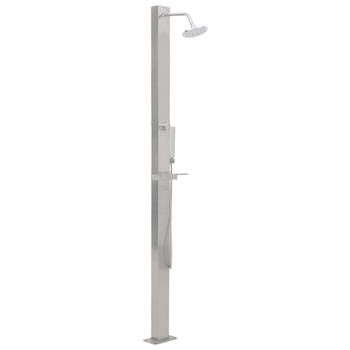 The Living Store Douchepaneelsysteem - RVS geborsteld - 10 x 6.5 x 210 cm - Regendouche en handdouche