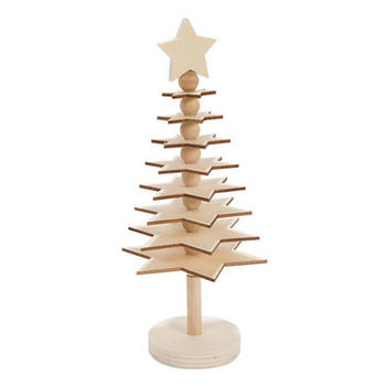 Kleur je eigen Houten 3D Kerstboom