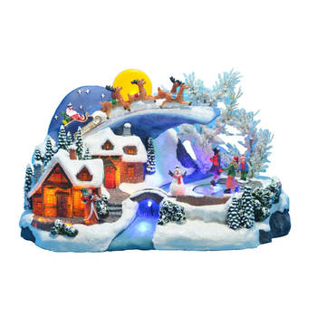 Verlicht kerstdorp "Het bevroren dorp" met animatie