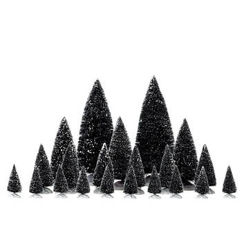 Lemax - set van 21 miniatuur kerstbomen - Accessoires