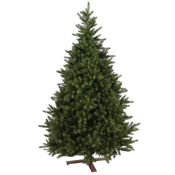 Kentucky kunstkerstboom - 213 cm - groen - Ø 135 cm - 1.894 tips - houten voet