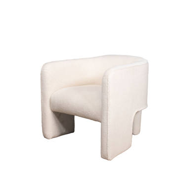Giga Meubel - Fauteuil Wit - Teddy Stof - Fauteuil Semmie