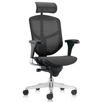 COMFORT bureaustoel Enjoy Classic2 (met hoofdsteun) - Mesh zitting - Zwart