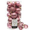 Decoris kerstballen 44x stuks oudroze 3-4-5-6 cm kunststof - Kerstbal