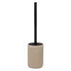 5Five Toiletborstel in houder Onyx - beige/zwart - polystone - 40 x 9 cm - Toiletborstels