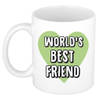 Bellatio Decorations Cadeau koffiemok voor beste vriend of vriendin - worlds best friend - 300 ml - feest mokken