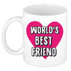 Bellatio Decorations Cadeau koffiemok voor beste vriendin - Worlds Best Friend - 300 ml - feest mokken