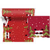 Duni Kerstdiner tafelloper en 20x st servetten - rood - papier - kerst - Tafellakens