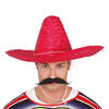 Guirca Mexicaanse Sombrero hoed voor heren - carnaval/verkleed accessoires - rood - Verkleedhoofddeksels