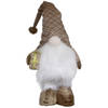 Decoratie kerst gnome pop - H36 cm - met verlichting - Kerstman pop