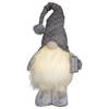 Decoratie kerst gnome pop - H36 cm - met verlichting - zilver - Kerstman pop