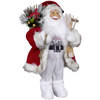 Kerstman beeld - H45 cm - rood - staand - kerstpop - Kerstman pop