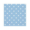 20x Polka Dot 3-laags servetten licht blauw met witte stippen 33 x 33 cm - Feestservetten