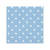 60x Polka Dot 3-laags servetten licht blauw met witte stippen 33 x 33 cm - Feestservetten