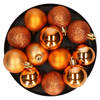 Krist+ kerstballen - 12x stuks - oranje - kunststofi¿½ -4 cm - Kerstbal
