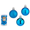 Krist+ kerstballen - 20x stuks - helder blauw - kunststofA -4 cmA - Kerstbal