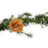 Cosy and Trendy kerst bloem roos - op clip - goud - 9 cm - Kersthangers