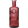 Natural Living Bloemenvaas Olive Bottle - robijn rood transparant - glas - D13 x H27 cm - Fles vazen - Vazen