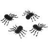Chaks nep spinnen 10 cm - zwart/zilver - 4x stuksA - velvet/fluweelA -A Horror/griezel thema decoratie - Feestdecoratiev