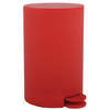 MSV kleine pedaalemmer - kunststof - rood - 3L - 15 x 27 cm - Badkamer/toilet - Pedaalemmers