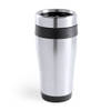 Warmhoudbeker/thermos isoleer koffiebeker/mok - RVS - zilver/zwart - 450 ml - Thermosbeker