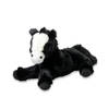 Inware Pluche paard knuffel - liggend - zwart - polyester - 30 cm - Knuffel boederijdieren