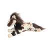 Inware pluche paard knuffeldier - bruin/wit - liggend - 40 cm - Knuffel boederijdieren
