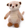 Inware pluche stokstaartje knuffeldier - beige - staand - 16 cm - Knuffeldier