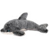 Inware pluche dolfijn knuffeldier - grijs/wit - zwemmend - 34 cm - Knuffel zeedieren