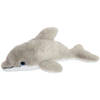 Inware pluche dolfijn knuffeldier - grijs/wit - zwemmend - 26 cm - Knuffel zeedieren
