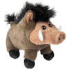 Inware pluche wild zwijn knuffeldier - bruin - staand - 18 cm - Knuffel bosdieren