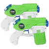 Waterpistooltje/waterpistool - 4x - groen/wit - 18 cm - speelgoed - Waterpistolen