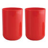 Drinkbeker/limonadebeker - 4x - PS kunststof - rood - 490 ml - Bekers