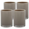 Drinkbeker/limonadebeker - 4x - luxe kunststof - taupe - 440 ml - Bekers