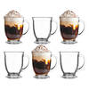 Glasmark Theeglazen/koffie glazen Bristol - transparant glas - 6x stuks - 400 ml - Koffie- en theeglazen