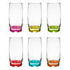Glasmark longdrink/waterglazen Tumblers - glas - gekleurde basis - 12x stuks - 350 ml - Longdrinkglazen