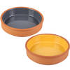 Urban Living Tapas/sauzen/hapjes serveer schaaltjes set - 2x stuks - terracotta - 16 x 4 cm p/st - Snack en tapasschalen