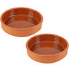 Urban Living Tapas/sauzen/hapjes serveer schaaltjes set - 2x stuks - terracotta - 16 x 4 cm p/st - Snack en tapasschalen