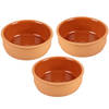 Urban Living Tapas/sauzen/hapjes serveer schaaltjes set - 3x stuks - terracotta - 12 x 4 cm p/st - Snack en tapasschalen