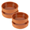 Urban Living Tapas/sauzen/hapjes serveer schaaltjes set - 4x stuks - terracotta - 16 x 4 cm p/st - Snack en tapasschalen