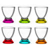 Glasmark Shotglaasjes/borrelglazen - glas - gekleurde onderzijde - 6x stuks - 35 ml - Drinkglazen