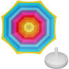 Parasol - Regenboog - D180 cm - incl. draagtas - parasolvoet - 42 cm - Parasols