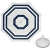 Parasol - Wit/blauw - D160 cm - incl. draagtas - parasolvoet - 42 cm - Parasols