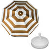 Parasol - Goud/wit - D160 cm - incl. draagtas - parasolvoet - 42 cm - Parasols