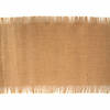 Chaks Jute tafelloper - 29 x 500 cm - beige - met franjes - Feesttafelkleden