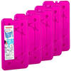 Plasticforte koelelementen 450 gram - 5x - 14 x 25 x 1 cm - roze - voor koelbox en koeltas - Koelelementen