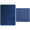 MSV Douche anti-slip mat en droogloop mat - Venice badkamer set - rubber/microvezel - donkerblauw - Badmatjes